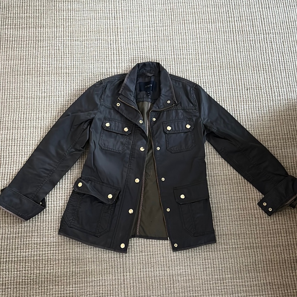 J Crew Canvas Jacket - Green XS